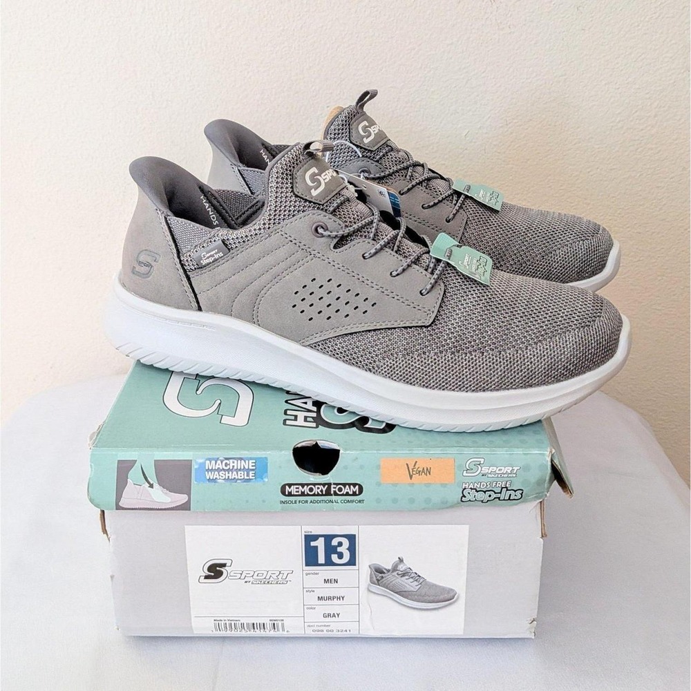 New Skechers S Sport Men's Murphy Slip On Sneakers Shoes Gray Size 13